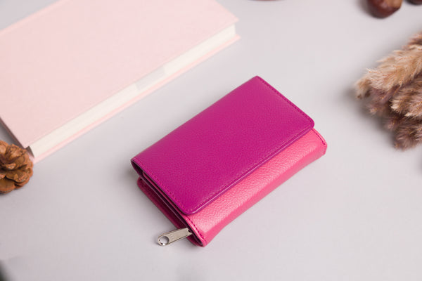 Personalised Engraved Purple Multi Leather Purse
