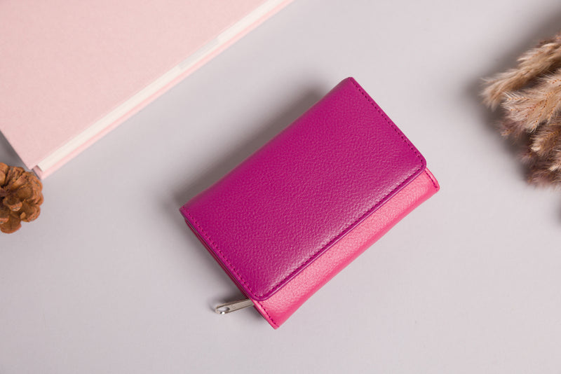 Personalised Engraved Purple Multi Leather Purse