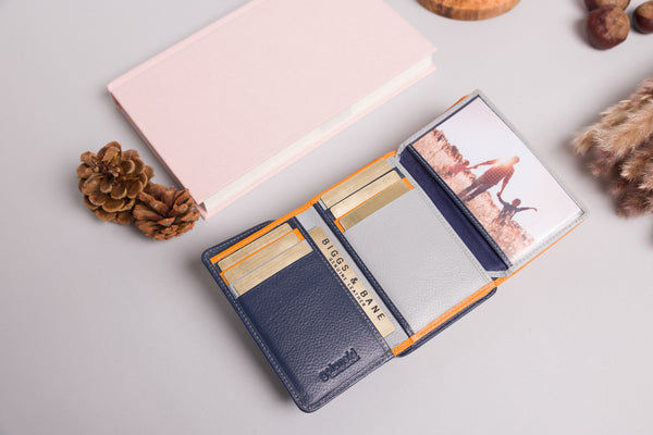 Personalised Engraved Orange Multi Leather Purse