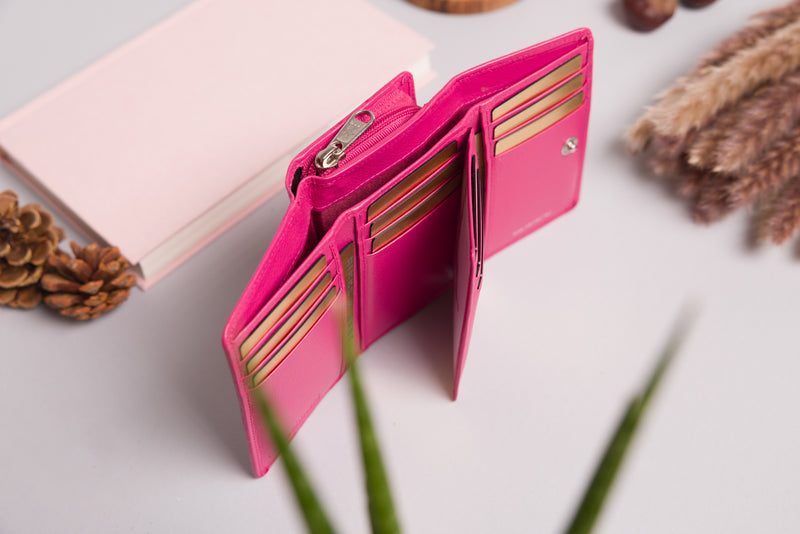 Personalised Engraved Pink Leather Purse