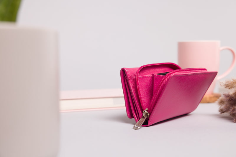 Personalised Engraved Pink Leather Purse