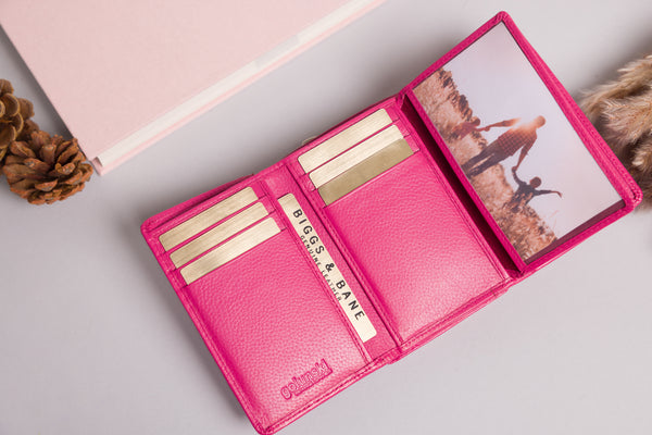 Personalised Engraved Pink Leather Purse