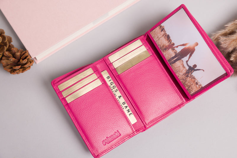 Personalised Engraved Pink Leather Purse