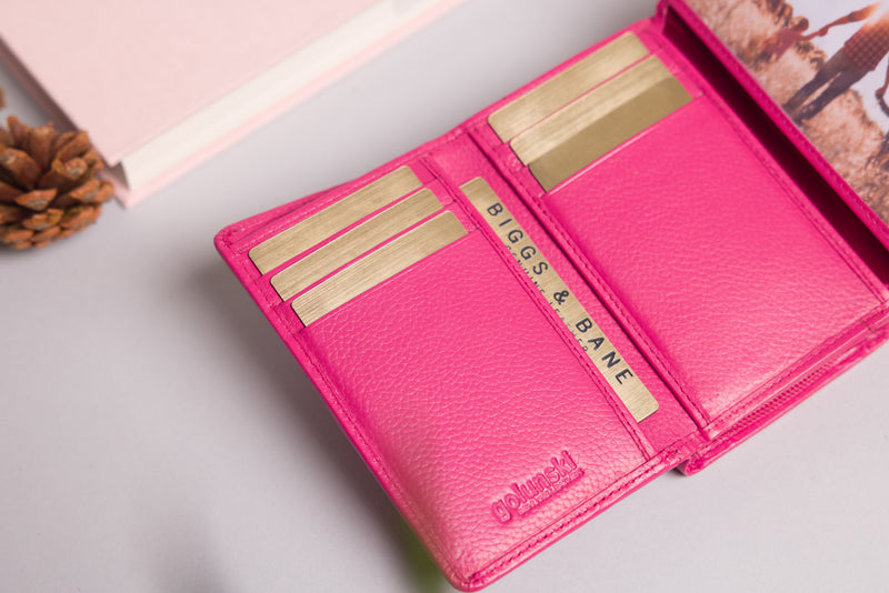 Personalised Engraved Pink Leather Purse