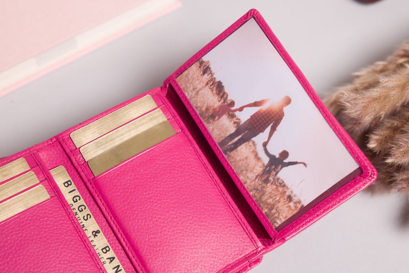 Personalised Engraved Pink Leather Purse