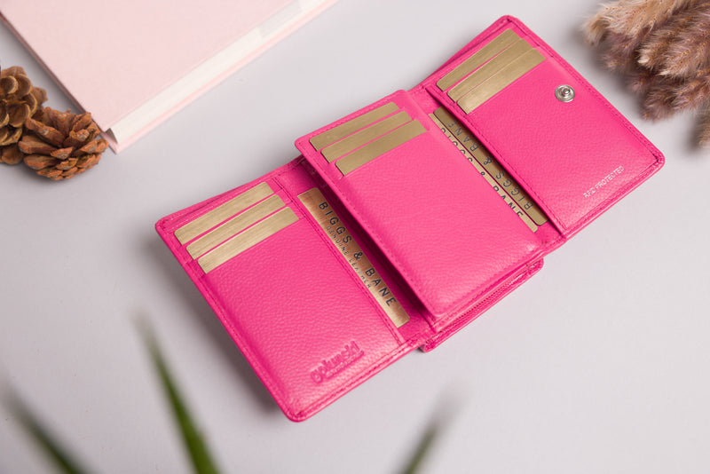 Personalised Engraved Pink Leather Purse