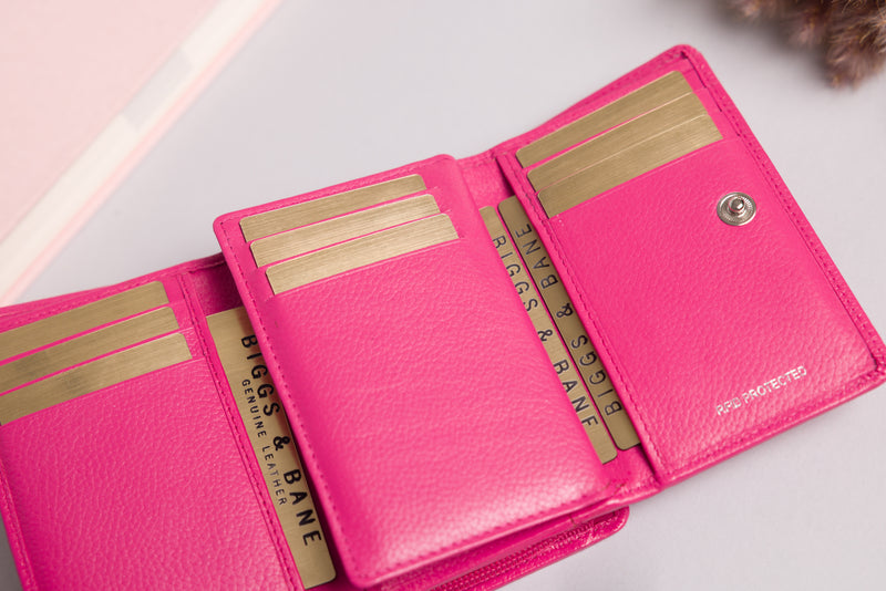 Personalised Engraved Pink Leather Purse