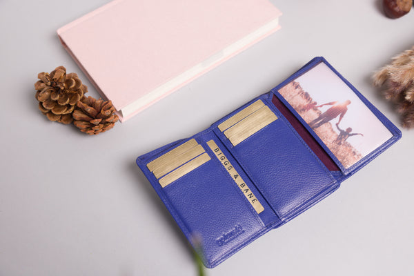 Personalised Engraved Purple Leather Purse