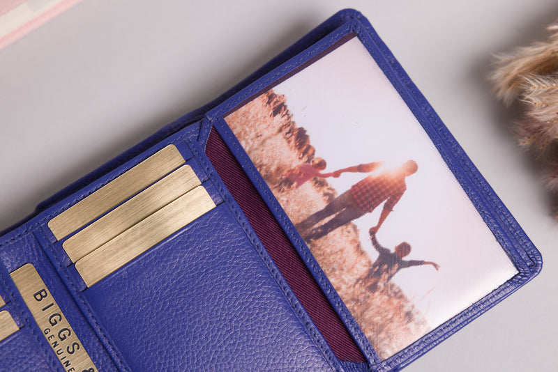 Personalised Engraved Purple Leather Purse