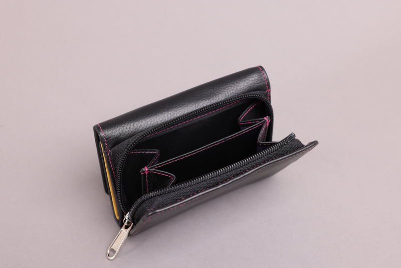 Personalised Engraved Black Multi Leather Purse