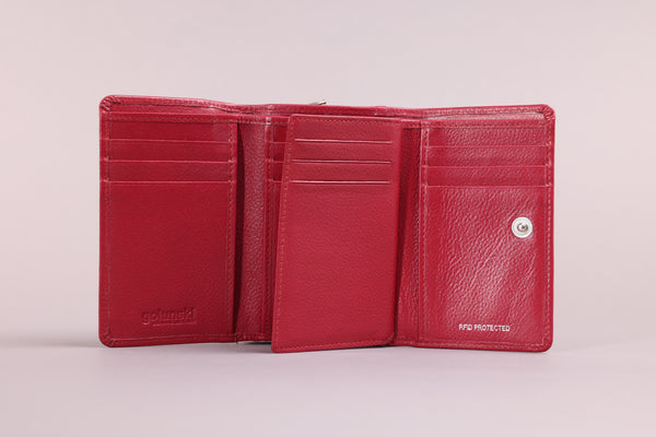 Personalised Engraved Red Leather Purse