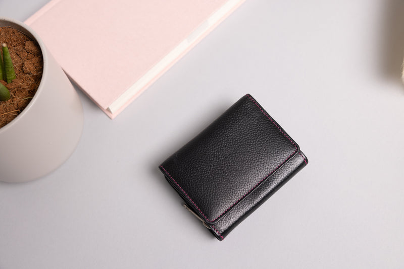 Personalised Engraved Black Multi Leather Purse