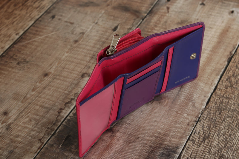 Personalised Engraved Purple Multi Leather Purse