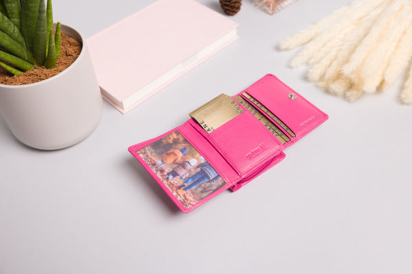 Personalised Engraved Pink Leather Purse