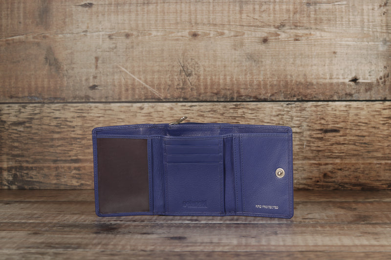 Personalised Engraved Purple Leather Purse