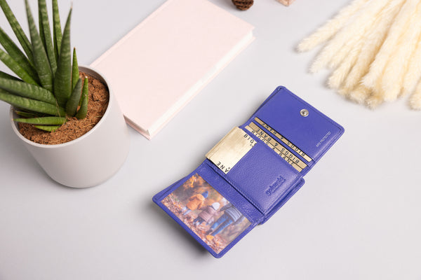 Personalised Engraved Purple Leather Purse