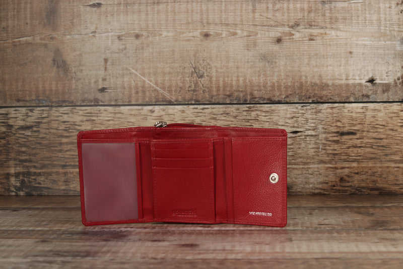 Personalised Engraved Red Leather Purse