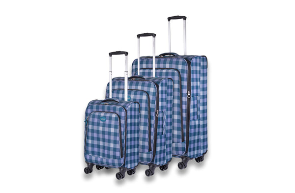 Highbury Polyester Luggage Set with 8 Rolling Spinner/Suitcase Set with 8 Wheels - 71cm / 28 inches, 61cm / 24 inches, 55cm / 20 inches