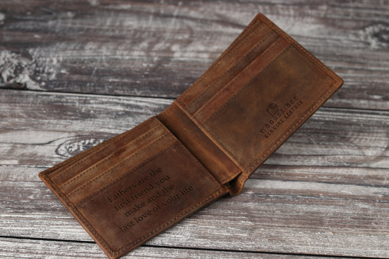 Engraved leather wallet discount
