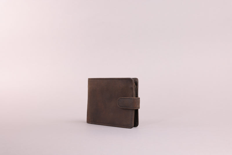 Personalised Engraved Rustic Brown Bifold Leather Wallet