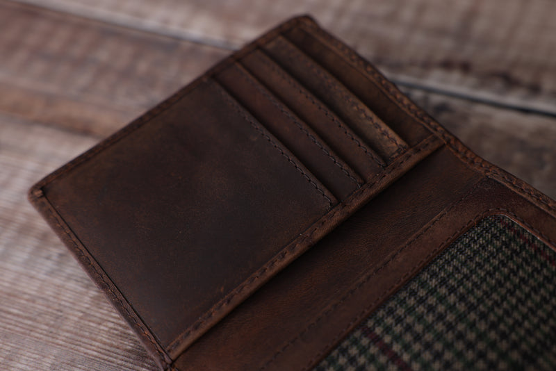 Personalised Engraved Rustic Brown Trifold Leather Wallet