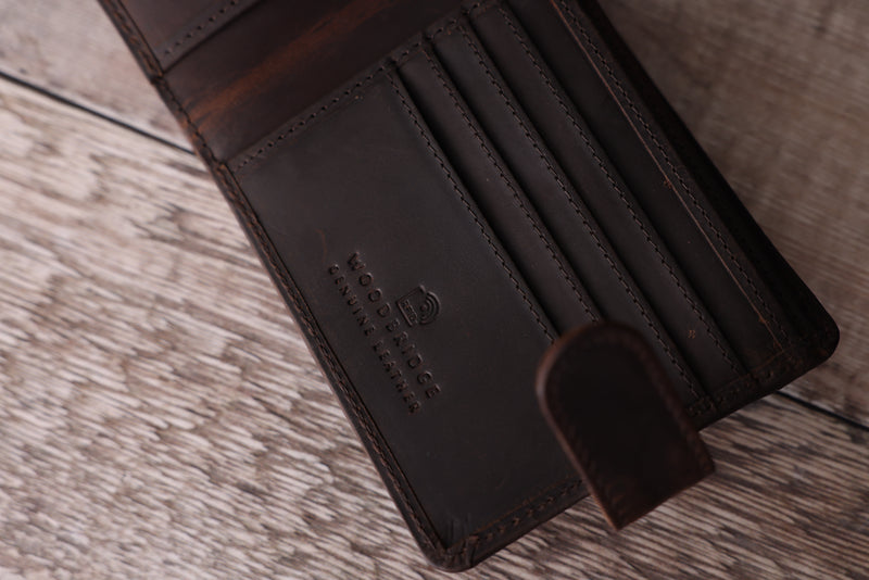 Personalised Engraved Rustic Brown Bifold Leather Wallet – Willys Wallets