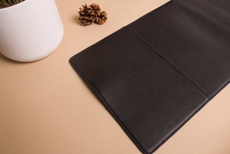Personalised Engraved Black Genuine Leather Large Size Desk Mat