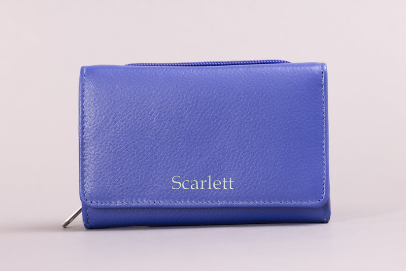 Personalised Engraved Purple Leather Purse