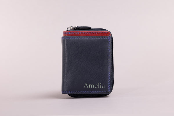 Personalised Engraved Midnight Multi Leather Purse