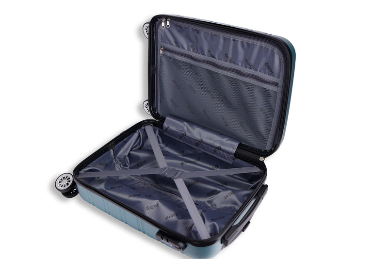 Everest Hardside Luggage ABS Hard-Shell Spinner/Suitcase Set with 8 Wheels - 71cm / 28 inches, 61cm / 24 inches, 55cm / 20 inches 3 Piece Set (20", 24",28")