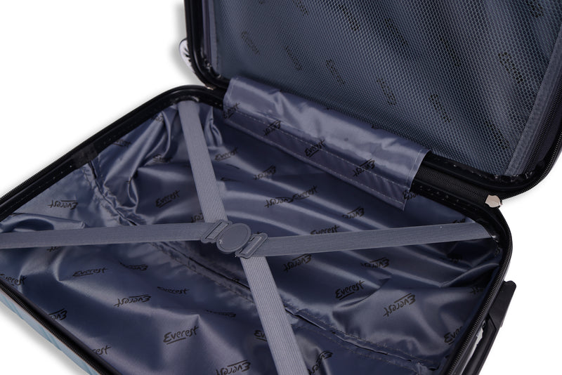 Everest Hardside Luggage ABS Hard-Shell Spinner/Suitcase Set with 8 Wheels - 71cm / 28 inches, 61cm / 24 inches, 55cm / 20 inches 3 Piece Set (20", 24",28")