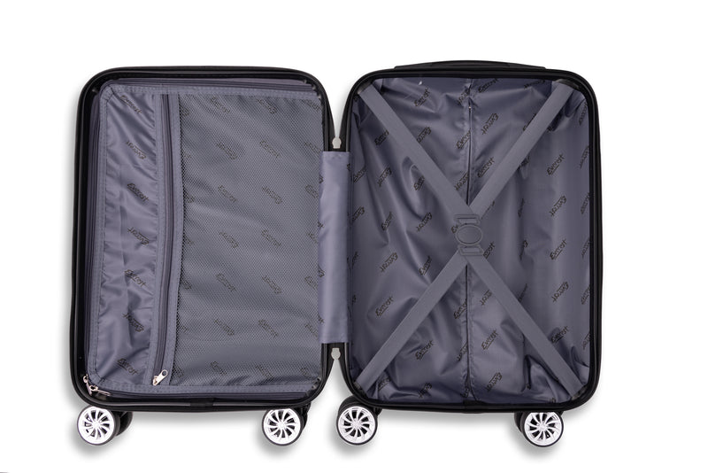 Everest Hardside Luggage ABS Hard-Shell Spinner/Suitcase Set with 8 Wheels - 71cm / 28 inches, 61cm / 24 inches, 55cm / 20 inches 3 Piece Set (20", 24",28")