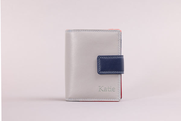 Personalised Engraved Sky Multi Leather Purse