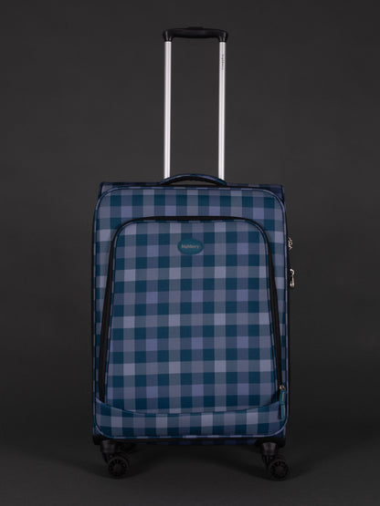 "Lightweight polyester luggage set with smooth spinner wheels"