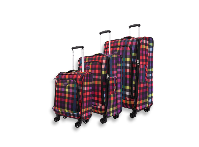Highbury Polyester Luggage Set with 8 Rolling Spinner/Suitcase Set with 8 Wheels - 71cm / 28 inches, 61cm / 24 inches, 55cm / 18 inches