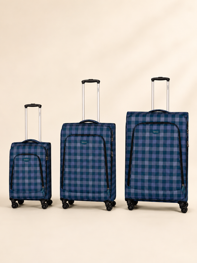Highbury 3-Piece Luggage Set with 8 Spinner Wheels – Polyester Suitcases 20", 24", 28" (Cabin, Medium & Large)