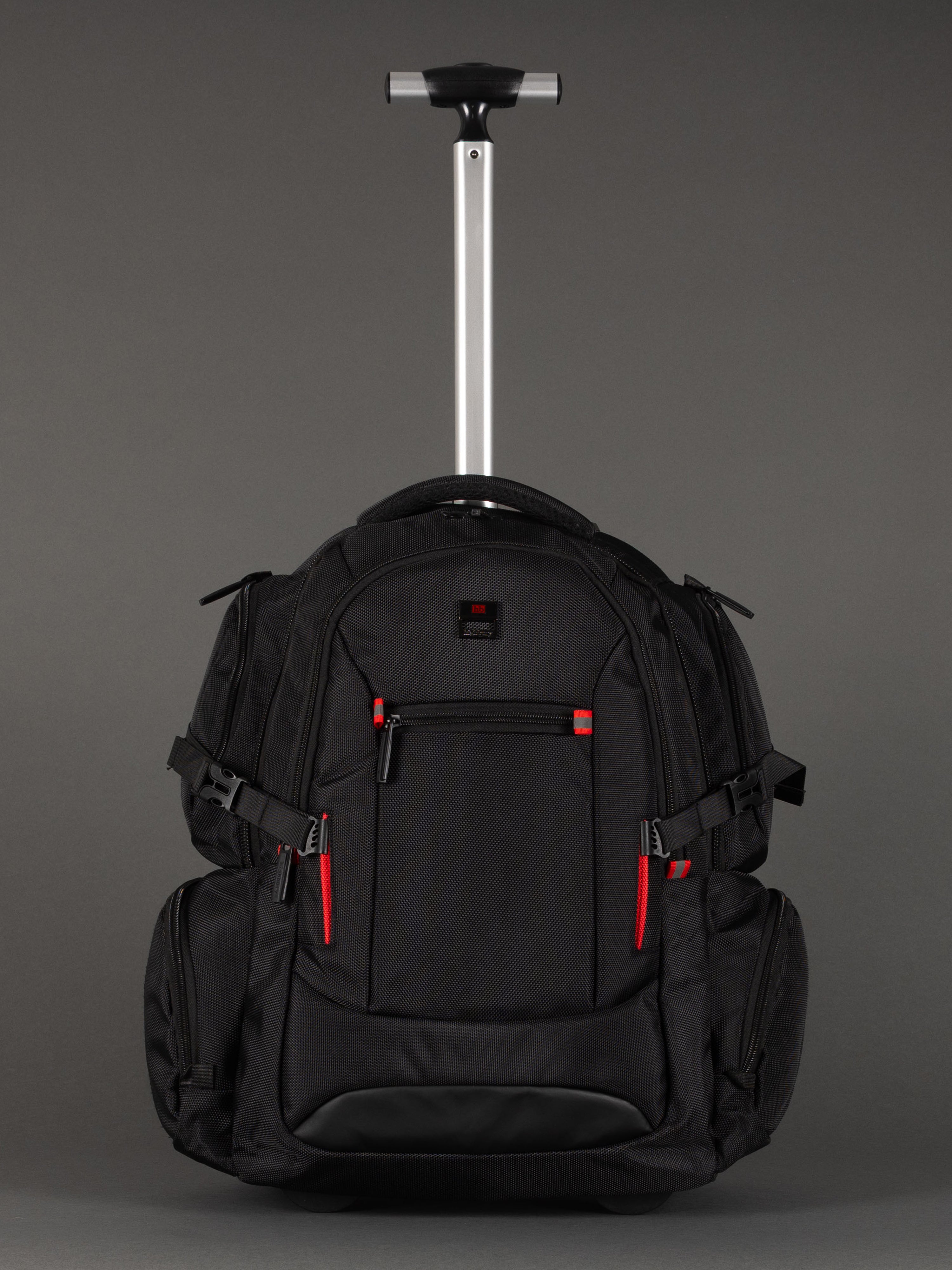 "Laptop trolley rucksack with smooth-rolling wheels and telescopic handle"