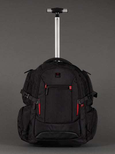 "Laptop trolley rucksack with smooth-rolling wheels and telescopic handle"