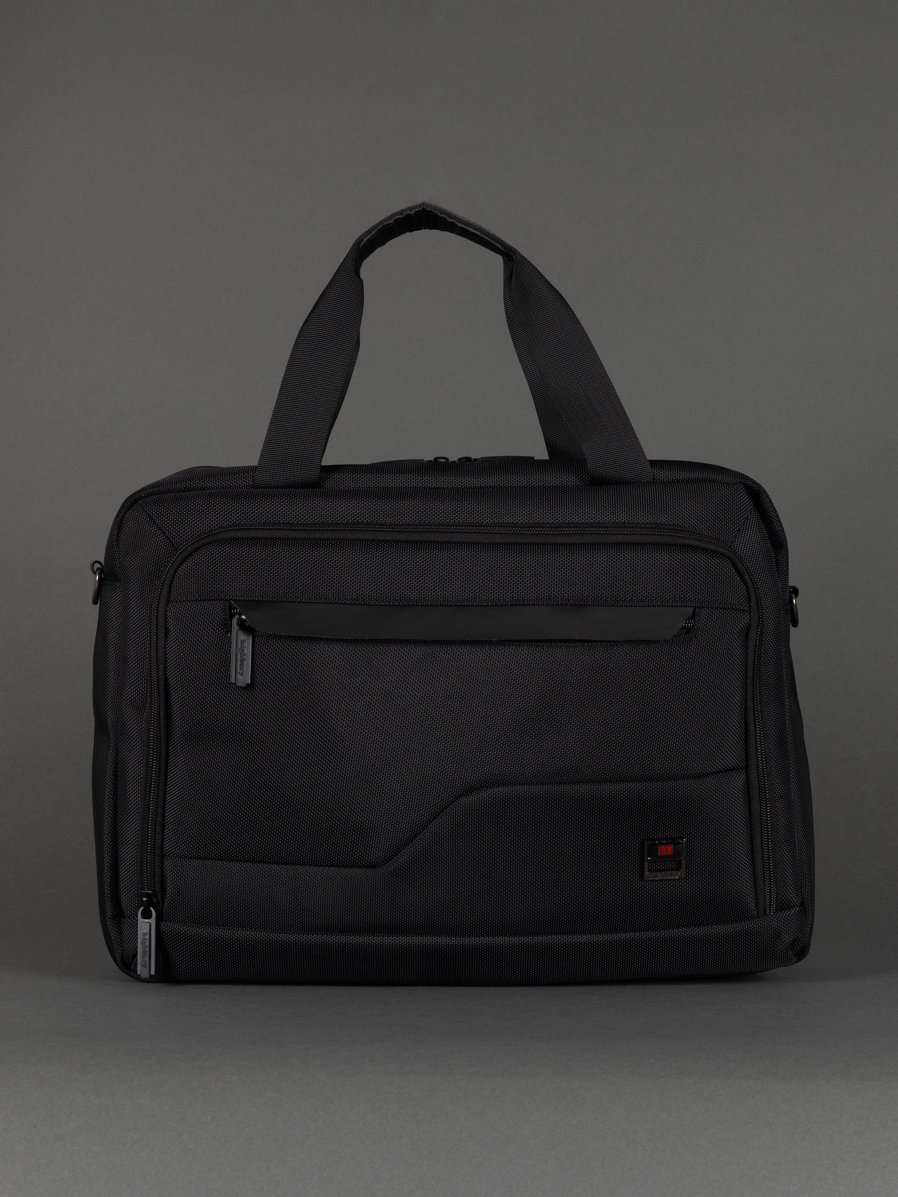 "Highbury Black Business Bag – professional laptop briefcase with organiser sections"