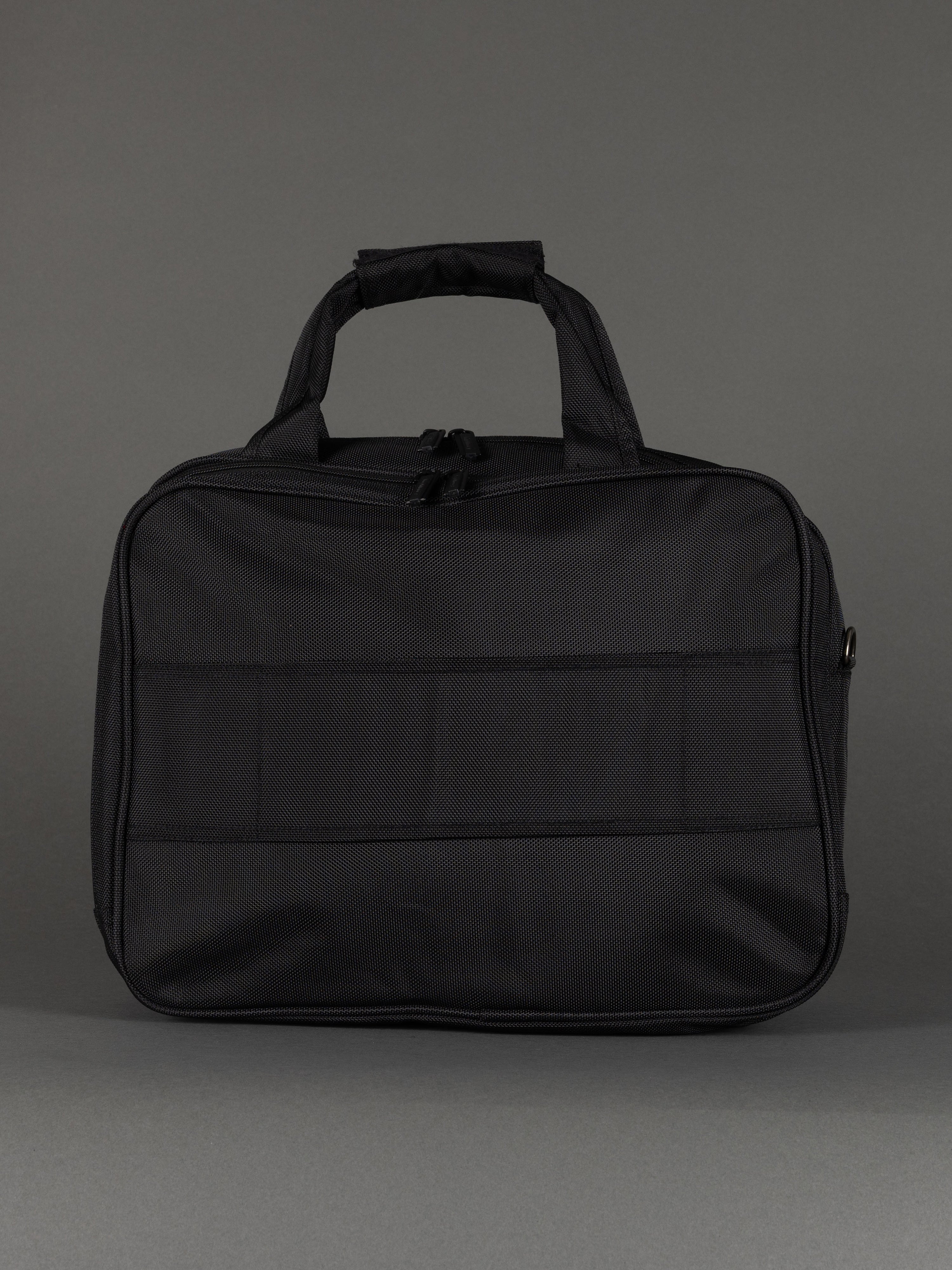 "Black professional laptop briefcase for school, office, and commuting"