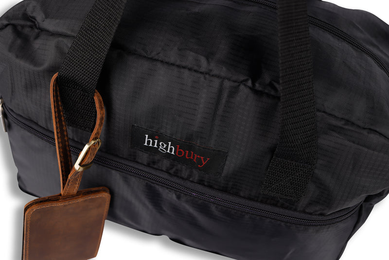 Highbury Foldable Flight bag With Strap, Personalized Luggage Tag, Weekender bag, Holiday Bag