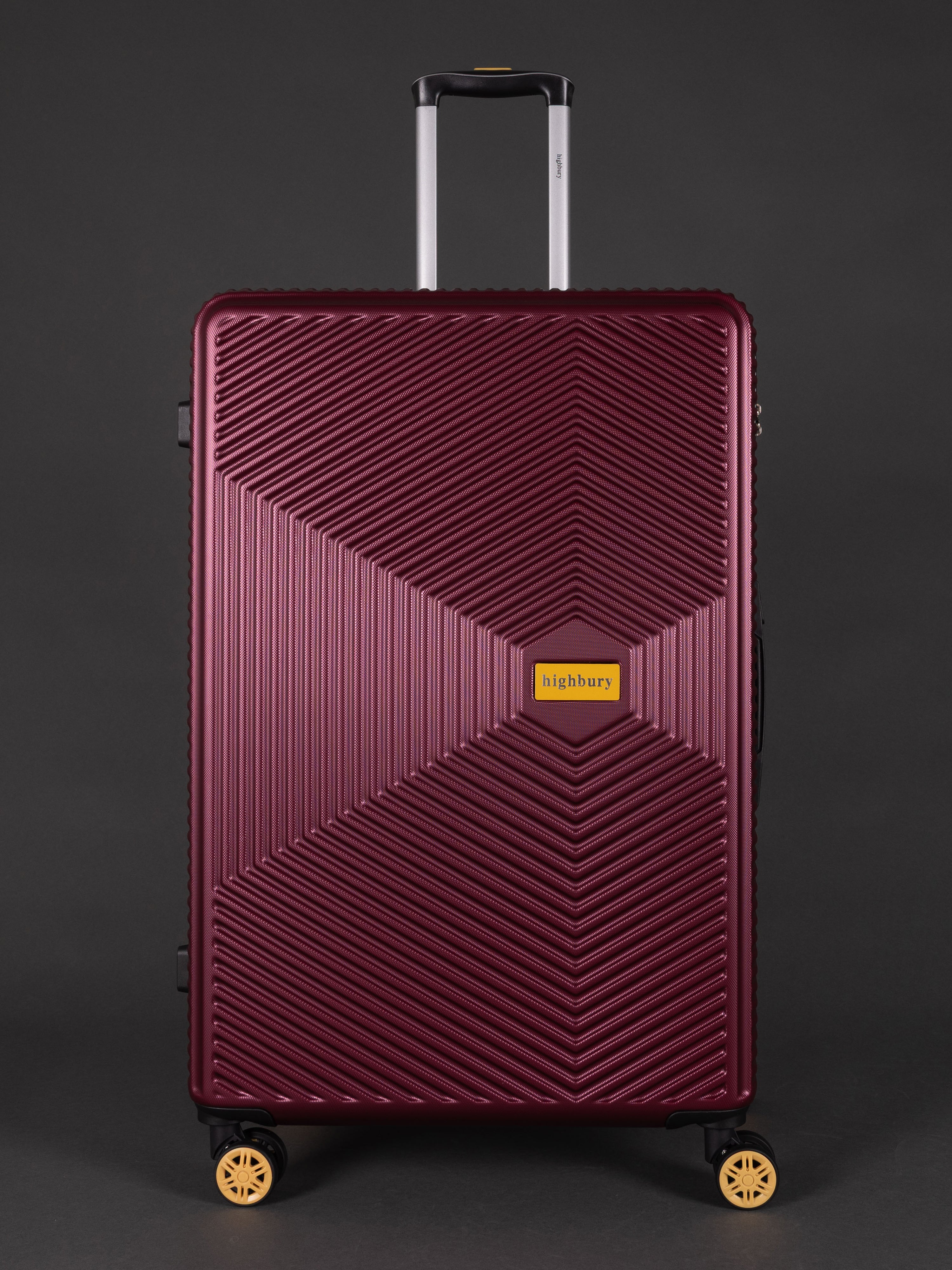 "Highbury burgundy hardside polypropylene luggage set – 3 suitcases"