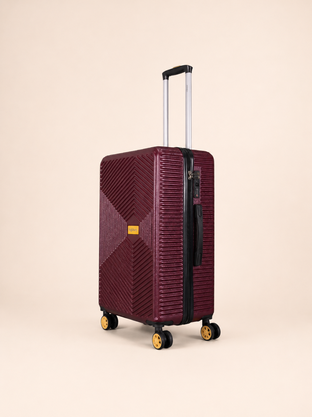 Highbury Burgundy Hardside Luggage Polypropylene Hard-Shell Spinner/Suitcase Set with 8 Wheels - 29 inches, 25 inches, 16 inches, 14 inches