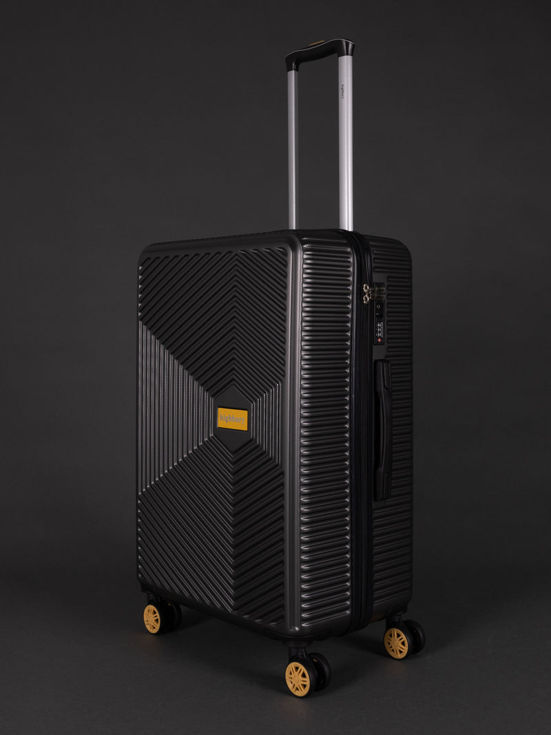 "Lightweight scratch-resistant hardside luggage set"