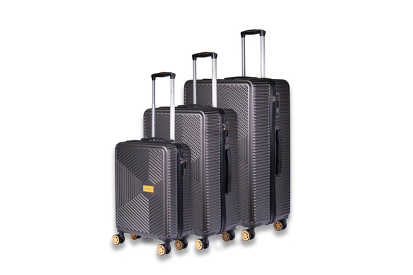 Highbury Dark Grey Hardside Luggage Polypropylene Hard-Shell Spinner/Suitcase Set with 8 Wheels - 29 inches, 25 inches, 20 inches