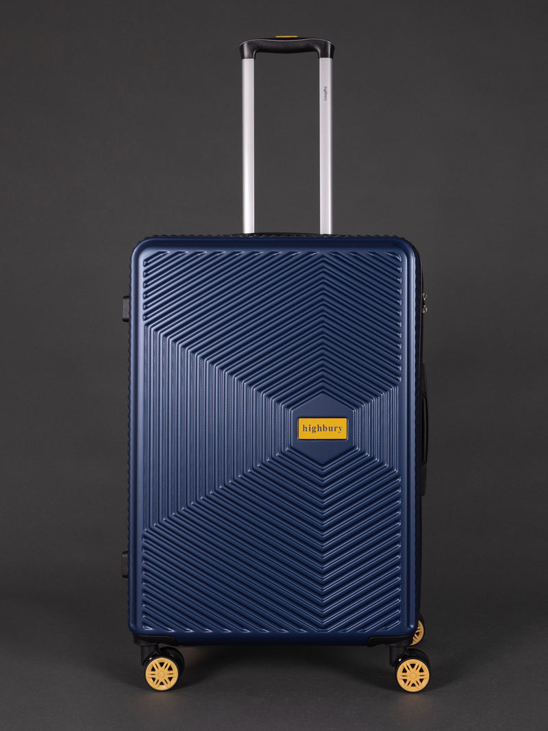 "Highbury 3 piece navy luggage set for family travel"