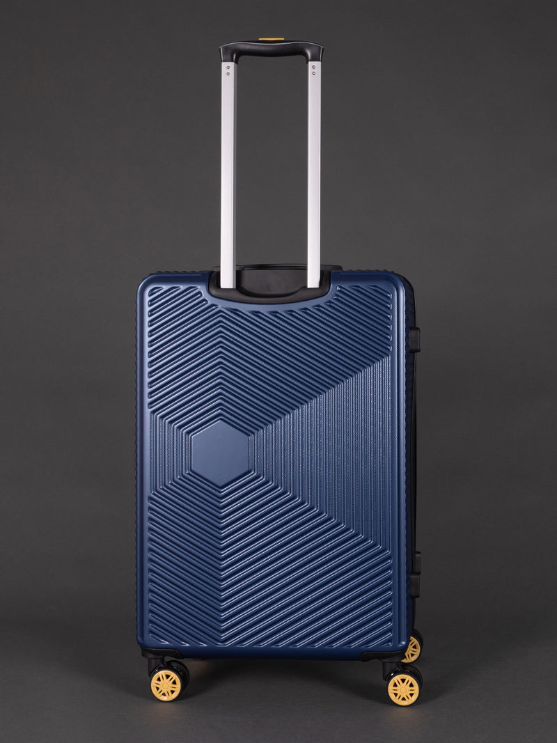 Highbury Navy Hardside 3-Piece Luggage Set – Polypropylene Suitcases with 8 Spinner Wheels (20", 25", 29")