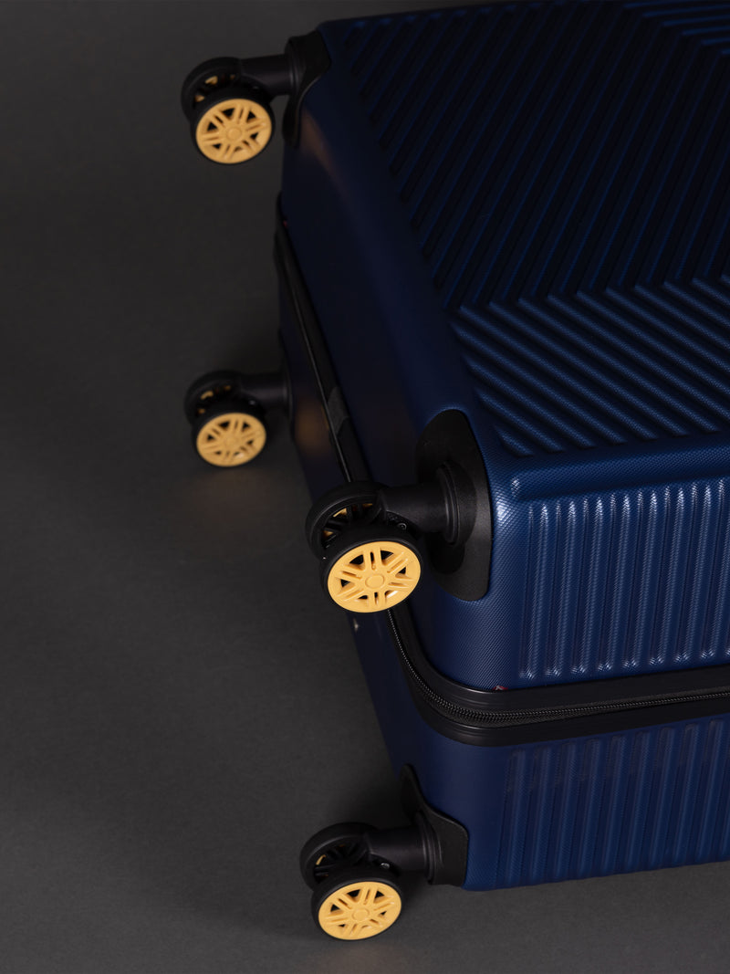 Highbury Navy Hardside 3-Piece Luggage Set – Polypropylene Suitcases with 8 Spinner Wheels (20", 25", 29")