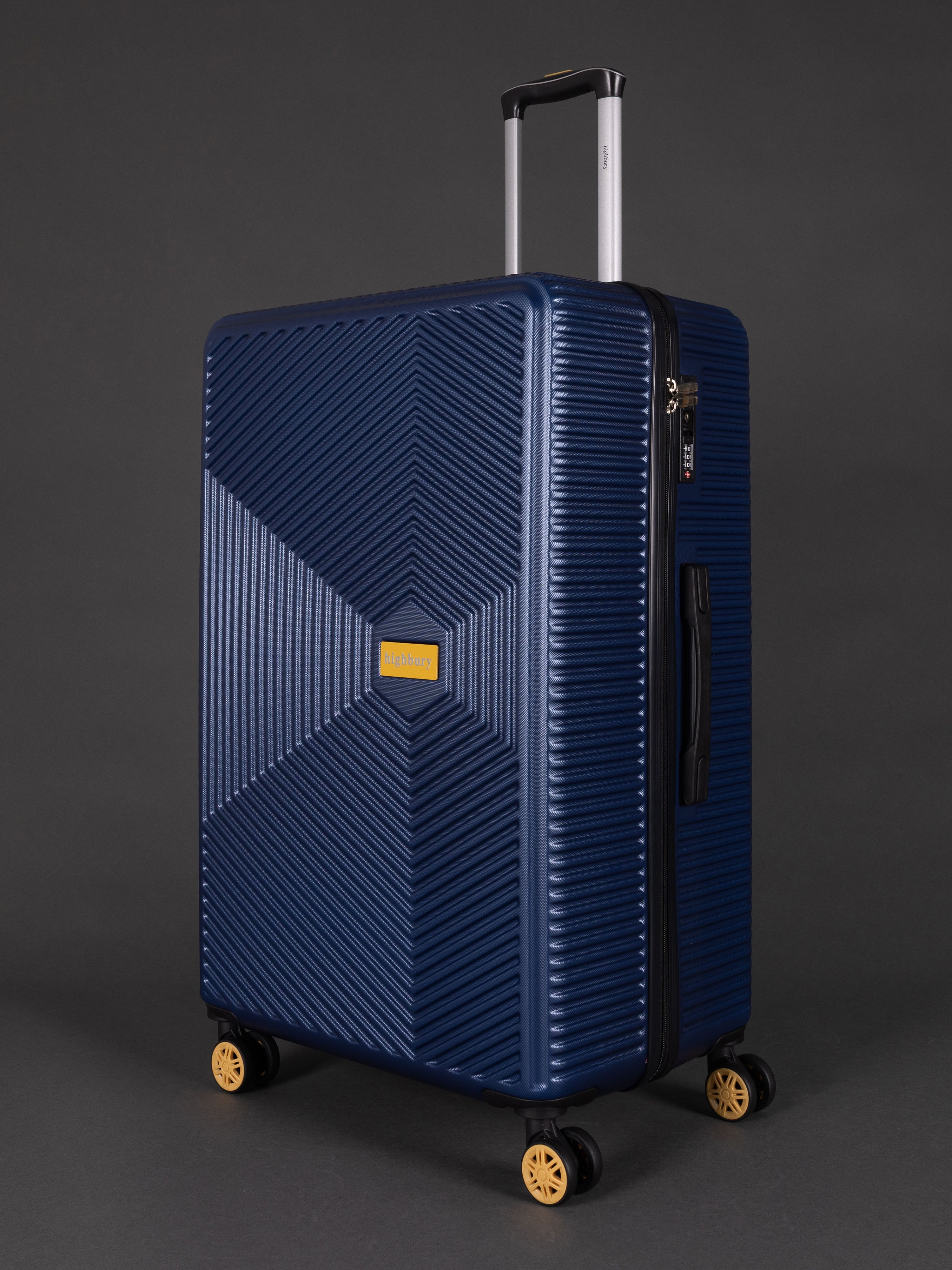 "Highbury navy hardside polypropylene luggage set – 3 suitcases"