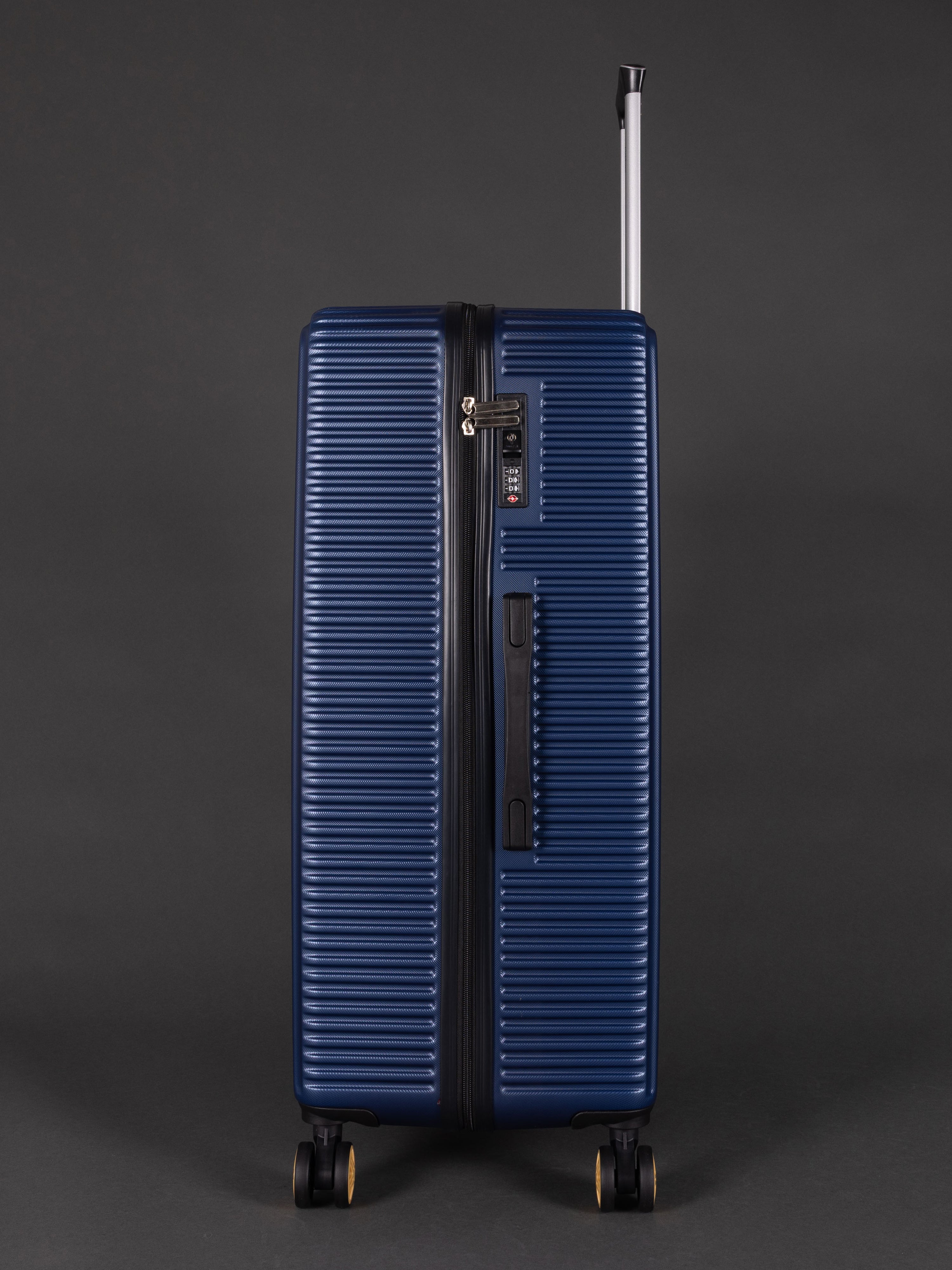 Highbury Navy Hardside 3-Piece Luggage Set – Polypropylene Suitcases with 8 Spinner Wheels (20", 25", 29")